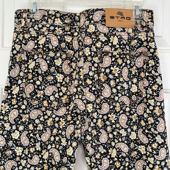 Etro Milano black paisley print jeans / pants size 28 aka 6 - Picture 6 of 10